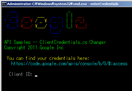 Google API Client for .NET - Client ID